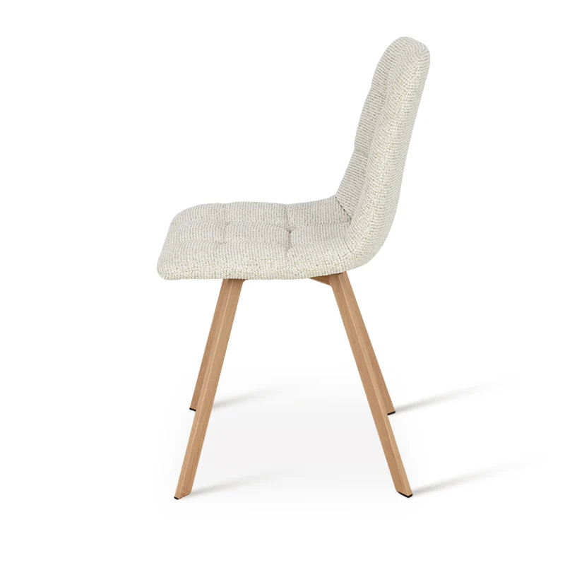 Chaise de salle à manger Aoife Sleek [Lot de 2][Tissu effet lin][Pieds en métal en chêne]