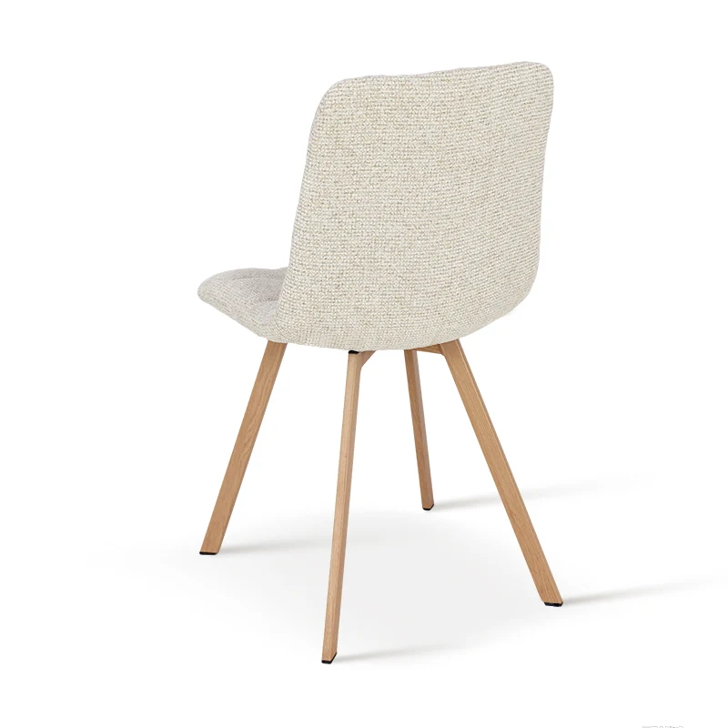 Chaise de salle à manger Aoife Sleek [Lot de 2][Tissu effet lin][Pieds en métal en chêne]