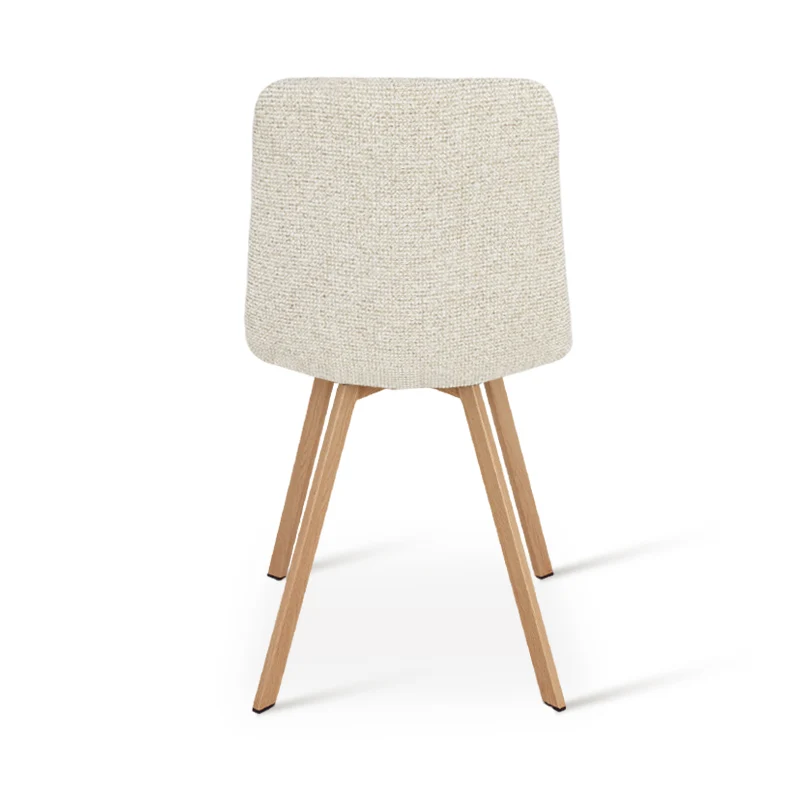 Chaise de salle à manger Aoife Sleek [Lot de 2][Tissu effet lin][Pieds en métal en chêne]