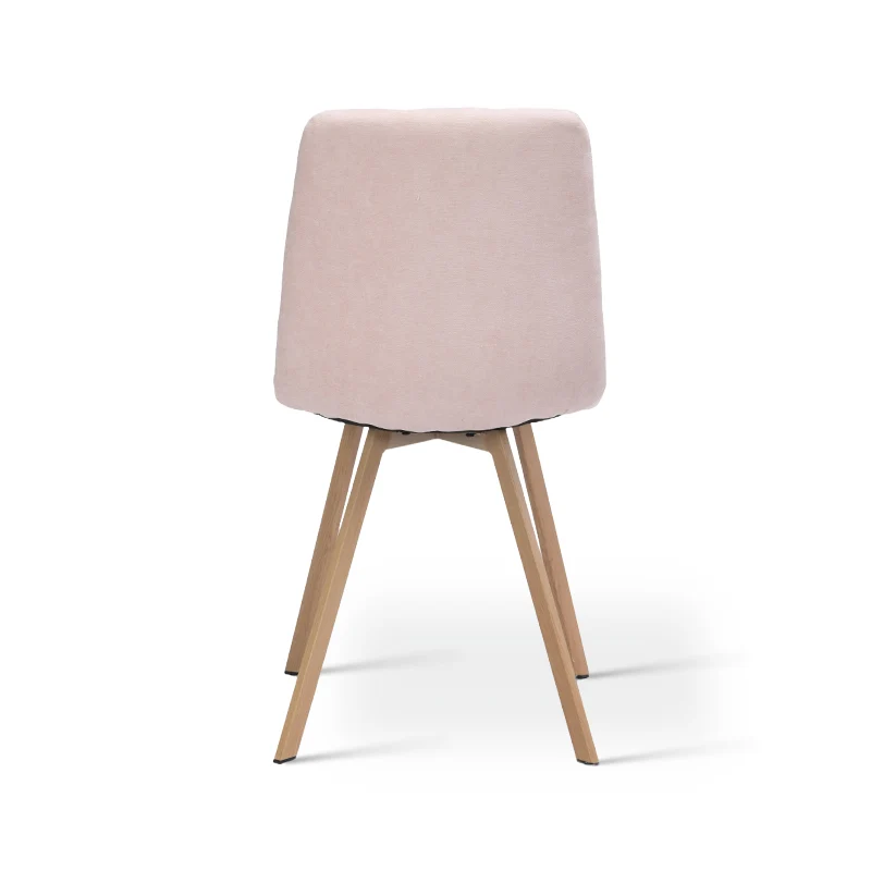Chaise de salle à manger Aoife Sleek [Lot de 2][Tissu effet lin][Pieds en métal en chêne]