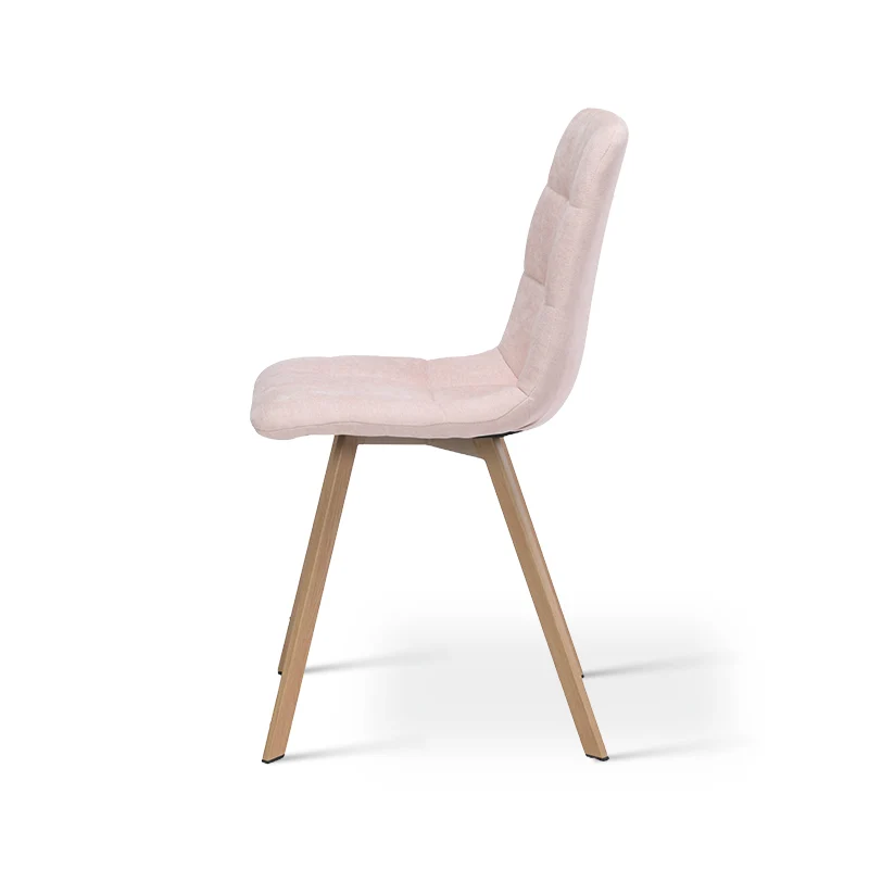 Chaise de salle à manger Aoife Sleek [Lot de 2][Tissu effet lin][Pieds en métal en chêne]