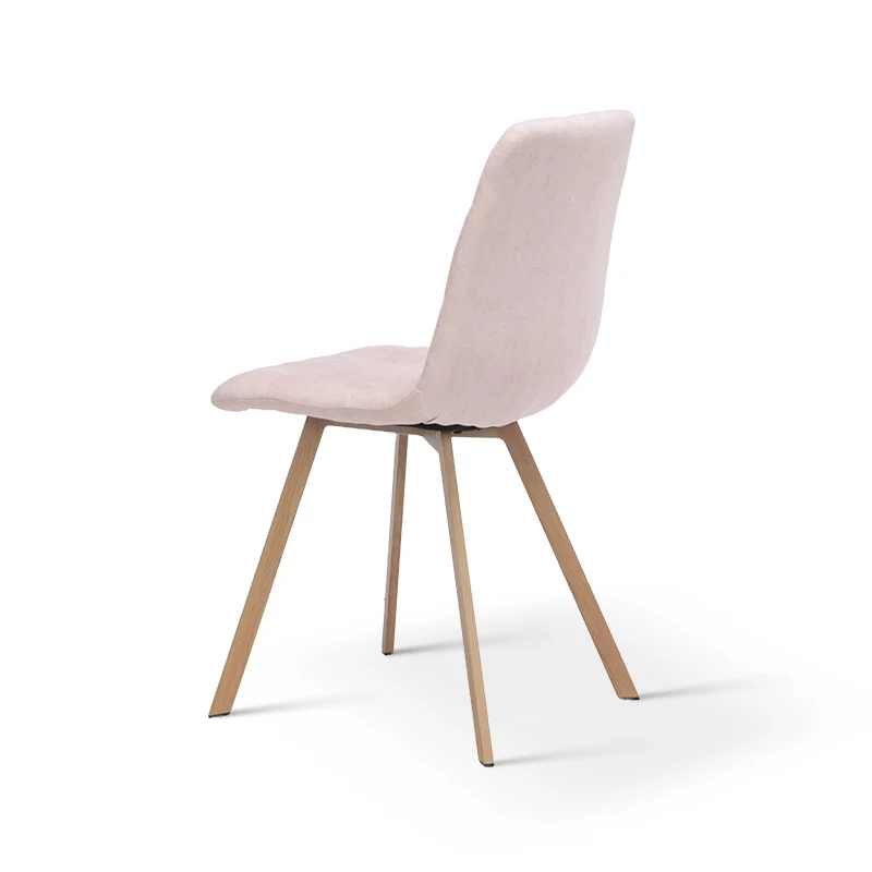 Chaise de salle à manger Aoife Sleek [Lot de 2][Tissu effet lin][Pieds en métal en chêne]
