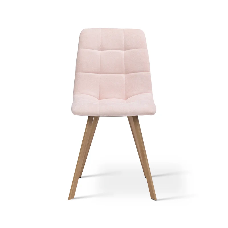 Chaise de salle à manger Aoife Sleek [Lot de 2][Tissu effet lin][Pieds en métal en chêne]