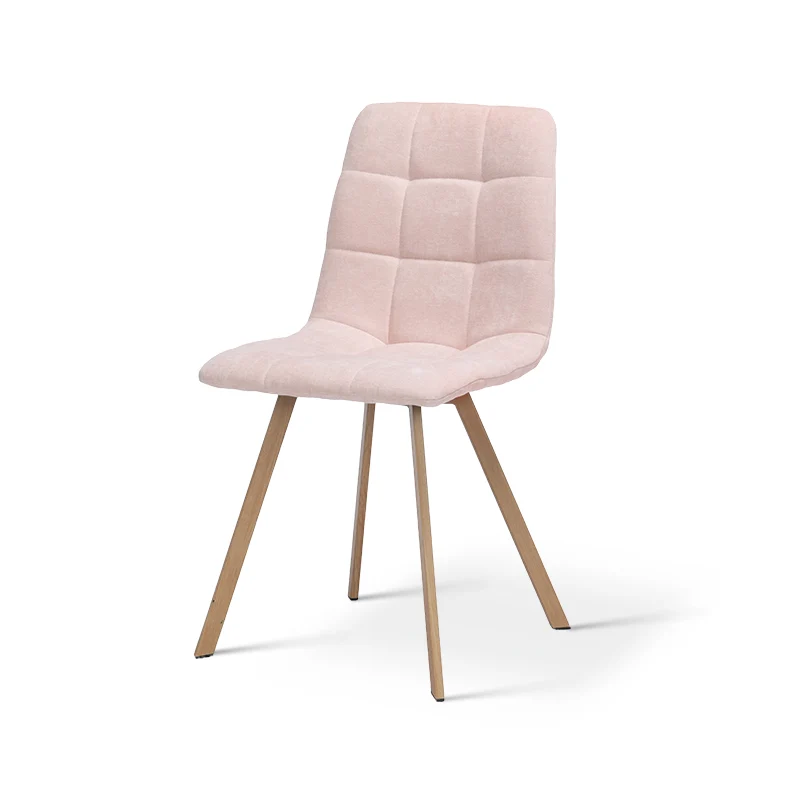 Chaise de salle à manger Aoife Sleek [Lot de 2][Tissu effet lin][Pieds en métal en chêne]