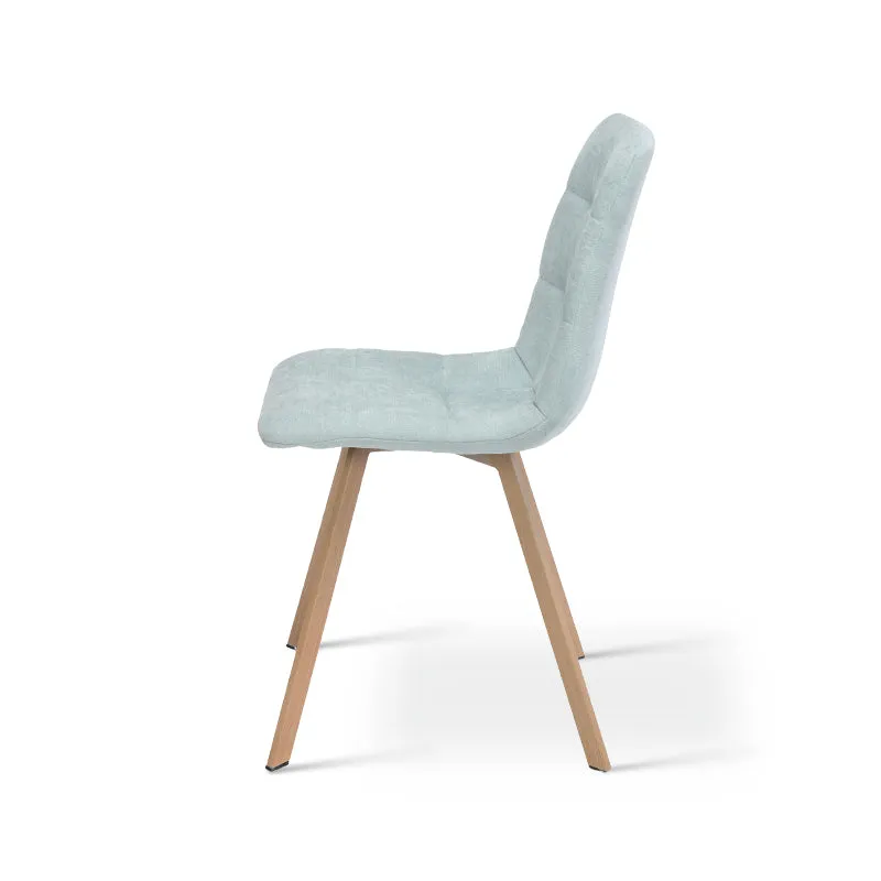 Chaise de salle à manger Aoife Sleek [Lot de 2][Tissu effet lin][Pieds en métal en chêne]