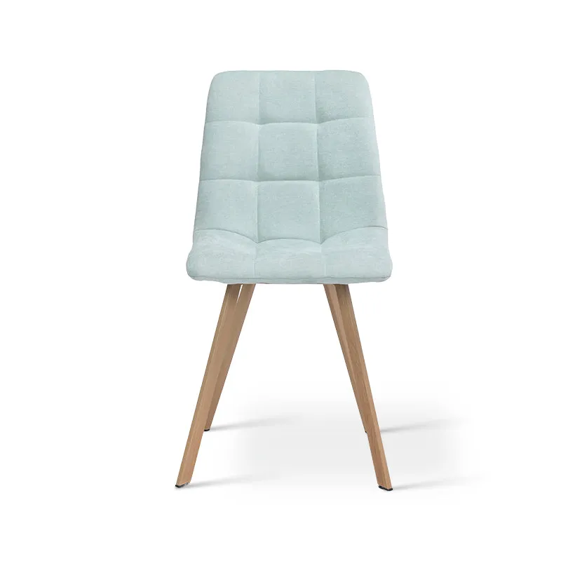 Chaise de salle à manger Aoife Sleek [Lot de 2][Tissu effet lin][Pieds en métal en chêne]