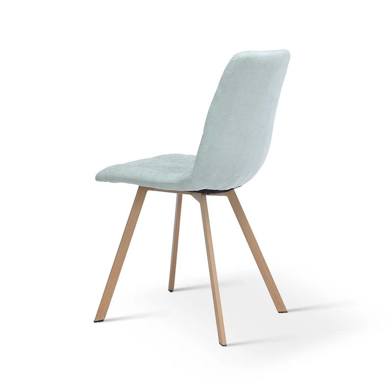 Chaise de salle à manger Aoife Sleek [Lot de 2][Tissu effet lin][Pieds en métal en chêne]
