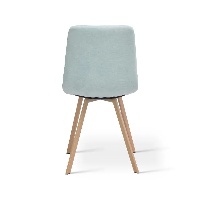 Chaise de salle à manger Aoife Sleek [Lot de 2][Tissu effet lin][Pieds en métal en chêne]