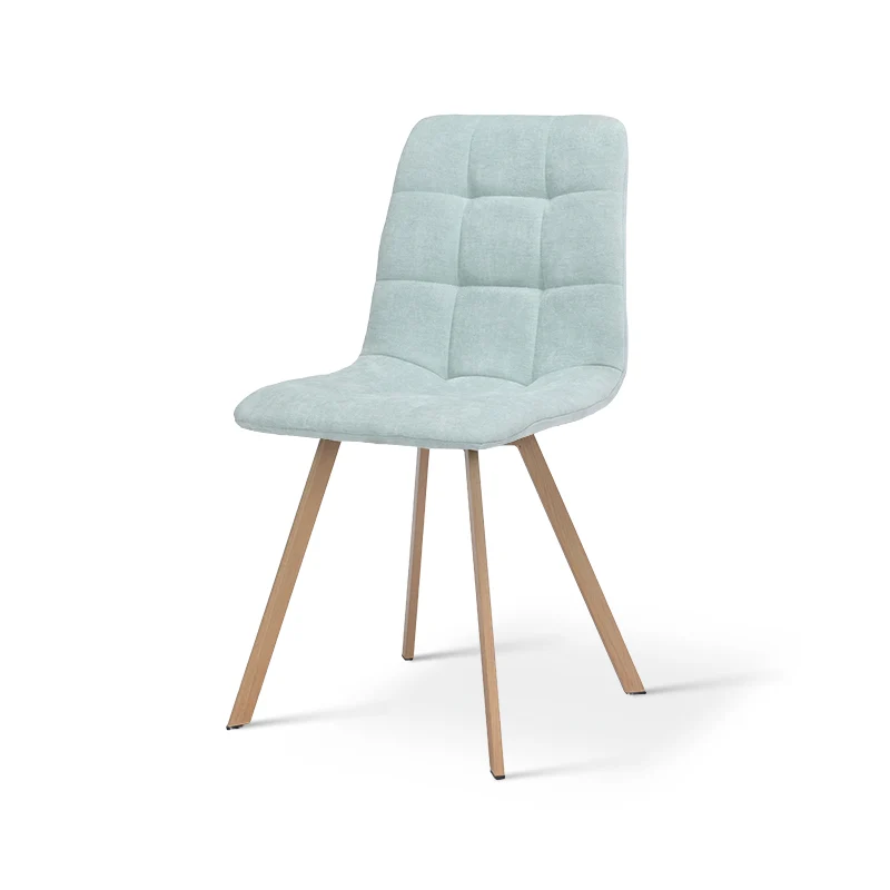 Chaise de salle à manger Aoife Sleek [Lot de 2][Tissu effet lin][Pieds en métal en chêne]