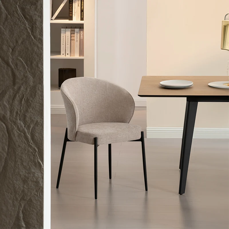 Fauteuil salle à manger Bard [Lot de 1] [Tissu effet lin]