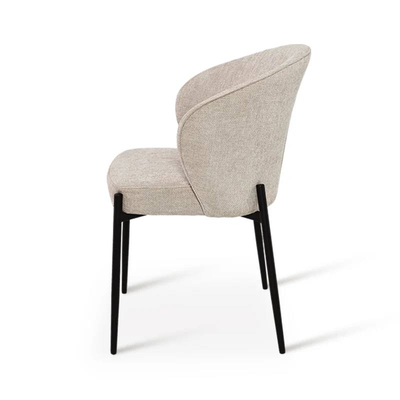 Fauteuil salle à manger Bard [Lot de 1] [Tissu effet lin]