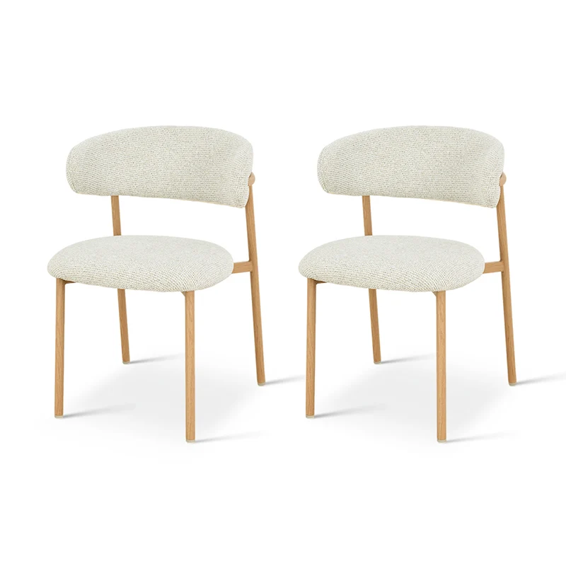 Chaise de salle à manger Zahra S [Lot de 2] [Tissu effet lin] [⌀ 2.5 cm]