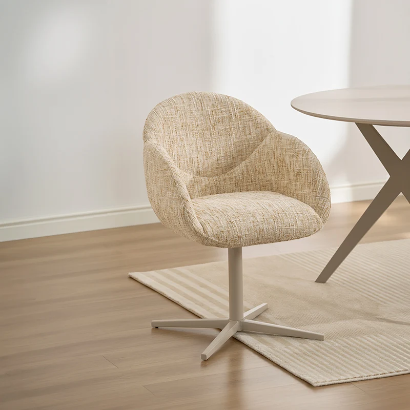 Fauteuil salle à manger pivotantes à 360° Niamh [Lot de 1] [Tissu effet lin]