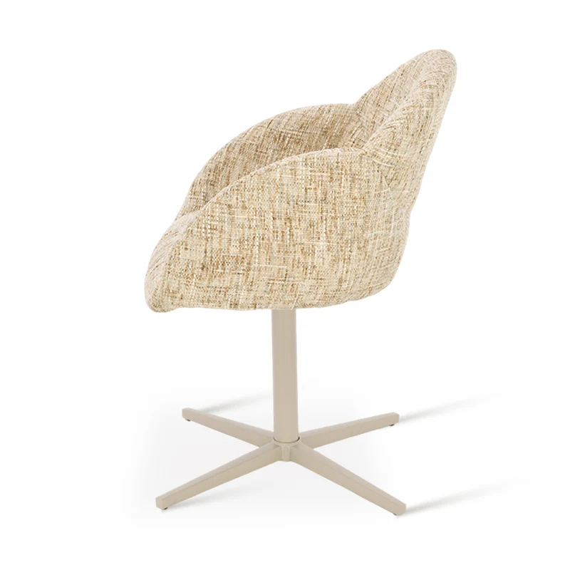 Fauteuil salle à manger pivotantes à 360° Niamh [Lot de 1] [Tissu effet lin]