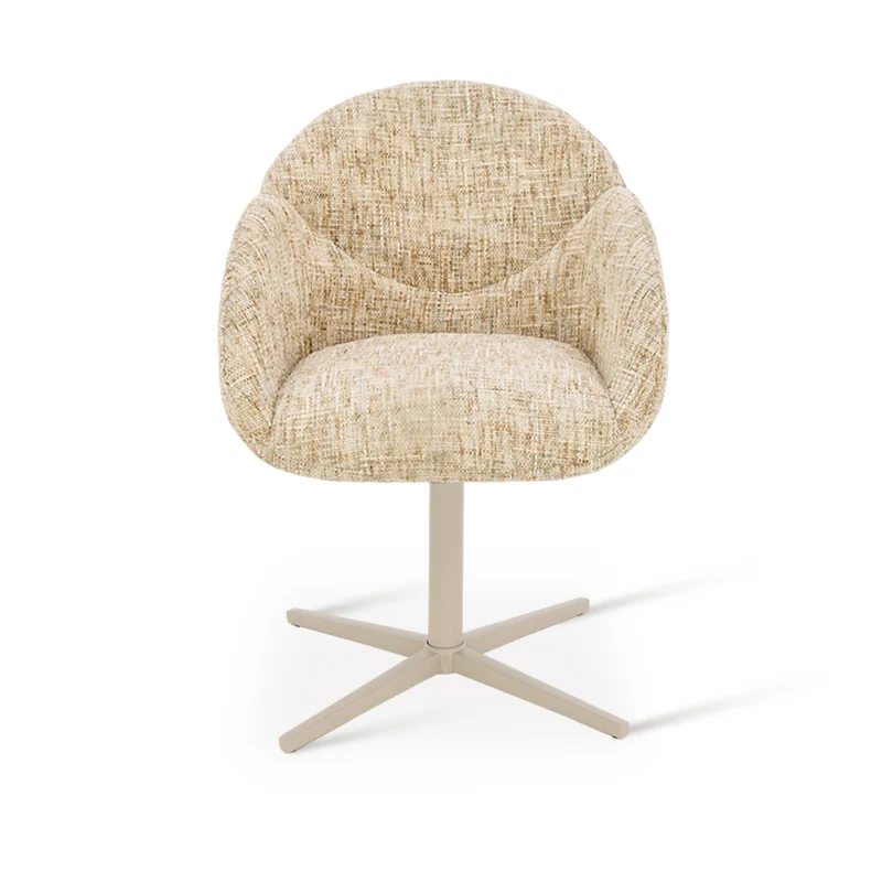 Fauteuil salle à manger pivotantes à 360° Niamh [Lot de 1] [Tissu effet lin]