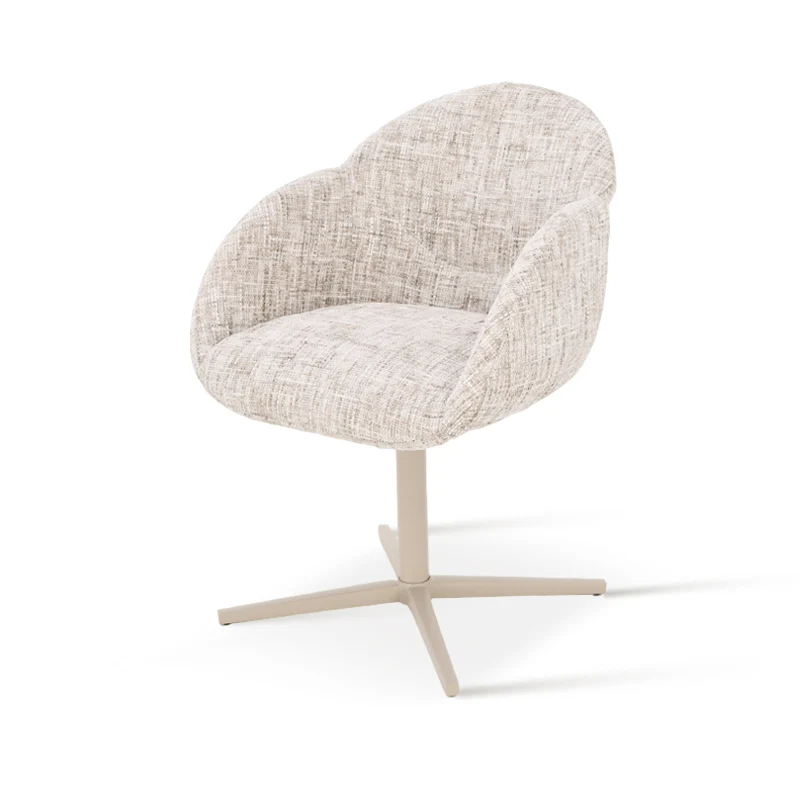 Fauteuil salle à manger pivotantes à 360° Niamh [Lot de 1] [Tissu effet lin]