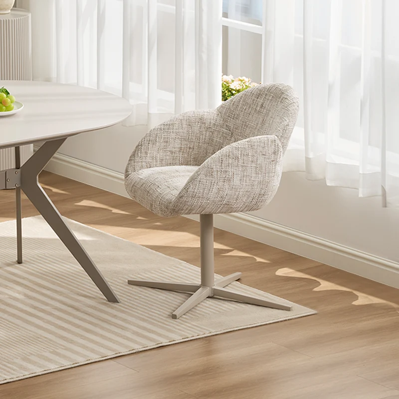 Fauteuil salle à manger pivotantes à 360° Niamh [Lot de 1] [Tissu effet lin]