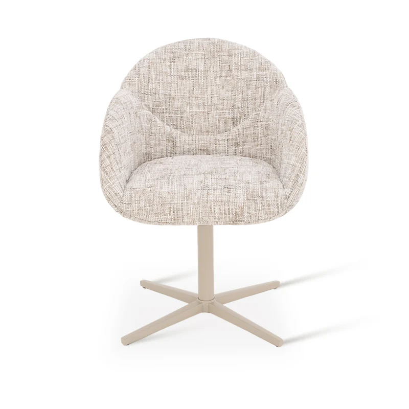 Fauteuil salle à manger pivotantes à 360° Niamh [Lot de 1] [Tissu effet lin]