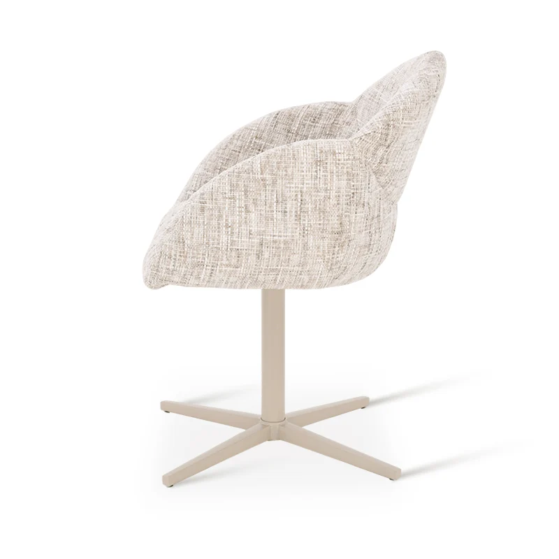 Fauteuil salle à manger pivotantes à 360° Niamh [Lot de 1] [Tissu effet lin]