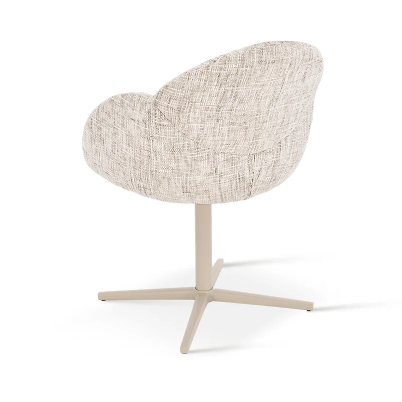 Fauteuil salle à manger pivotantes à 360° Niamh [Lot de 1] [Tissu effet lin]