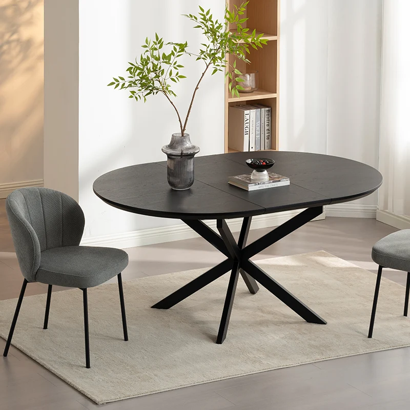 Table de salle à manger ronde extensible Beverly [120-160cm]