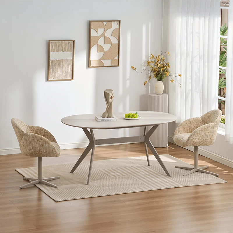 Table à manger Judit ovale [Beige] [160 cm]