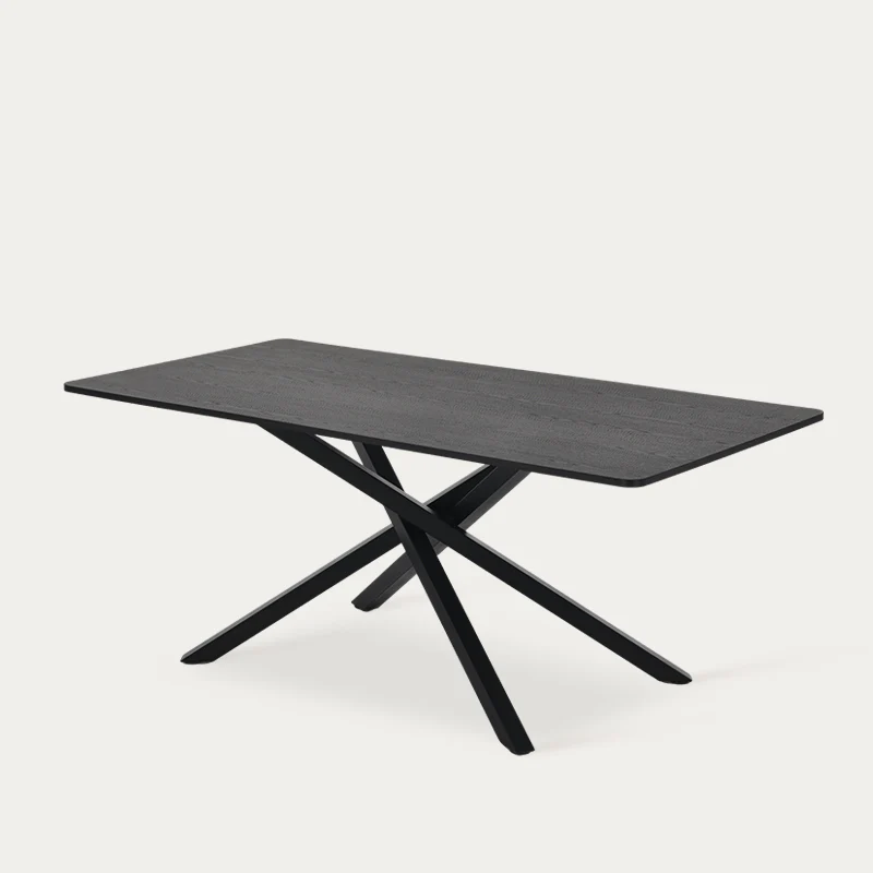 Table de salle à manger rectangulaire Thalia [Bois noir ou noyer] [180 cm]