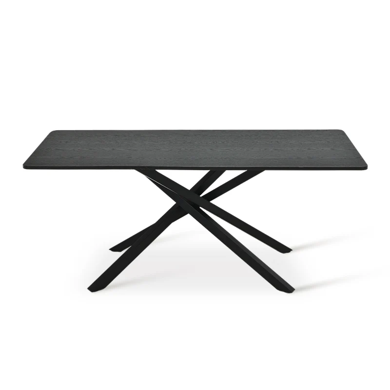 Table de salle à manger rectangulaire Thalia [Bois noir ou noyer] [180 cm]