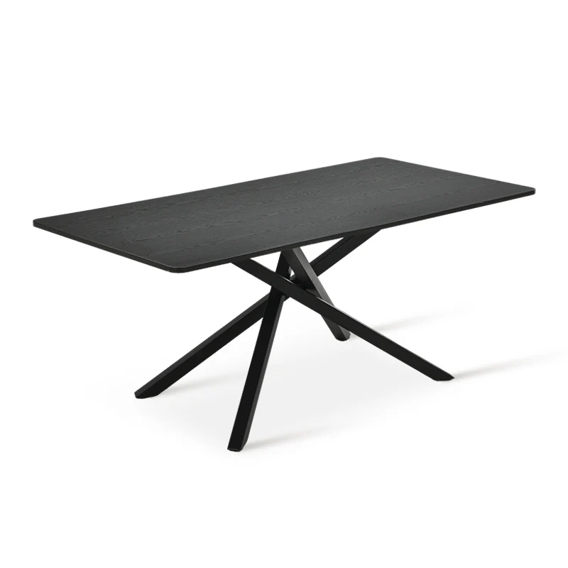 Table de salle à manger rectangulaire Thalia [Bois noir ou noyer] [180 cm]