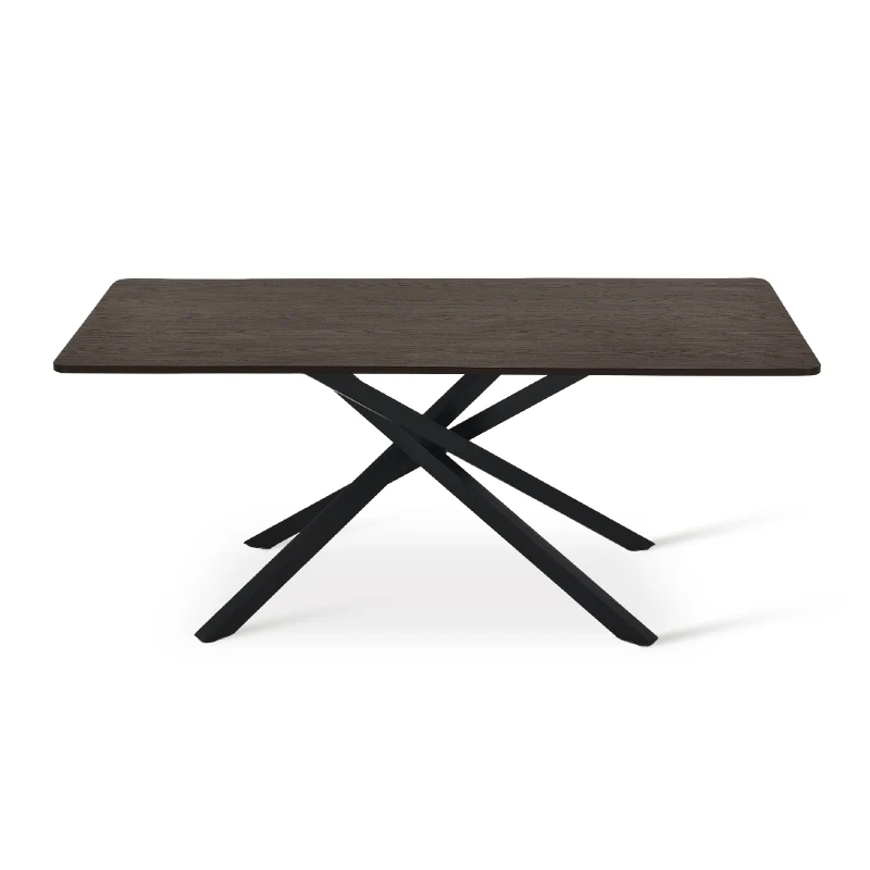 Table de salle à manger rectangulaire Thalia [Bois noir ou noyer] [180 cm]