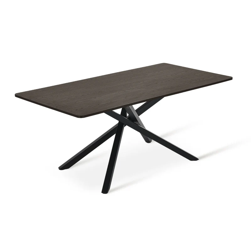 Table de salle à manger rectangulaire Thalia [Bois noir ou noyer] [180 cm]