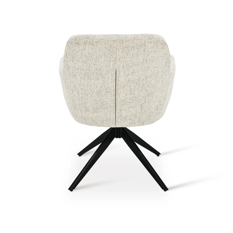 Fauteuil salle à manger pivotantes à 360° Sona [Beige][Lot de 1] [Tissu effet lin]
