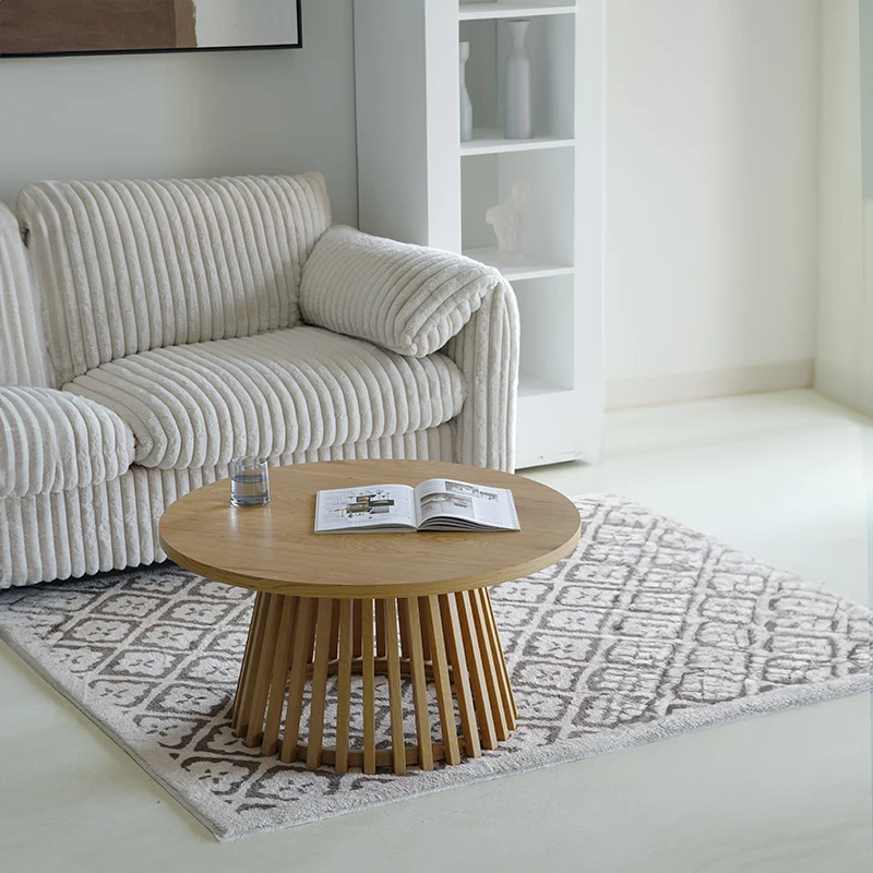 Table basse ronde Veronica S [Bois & Noir] [80 cm]
