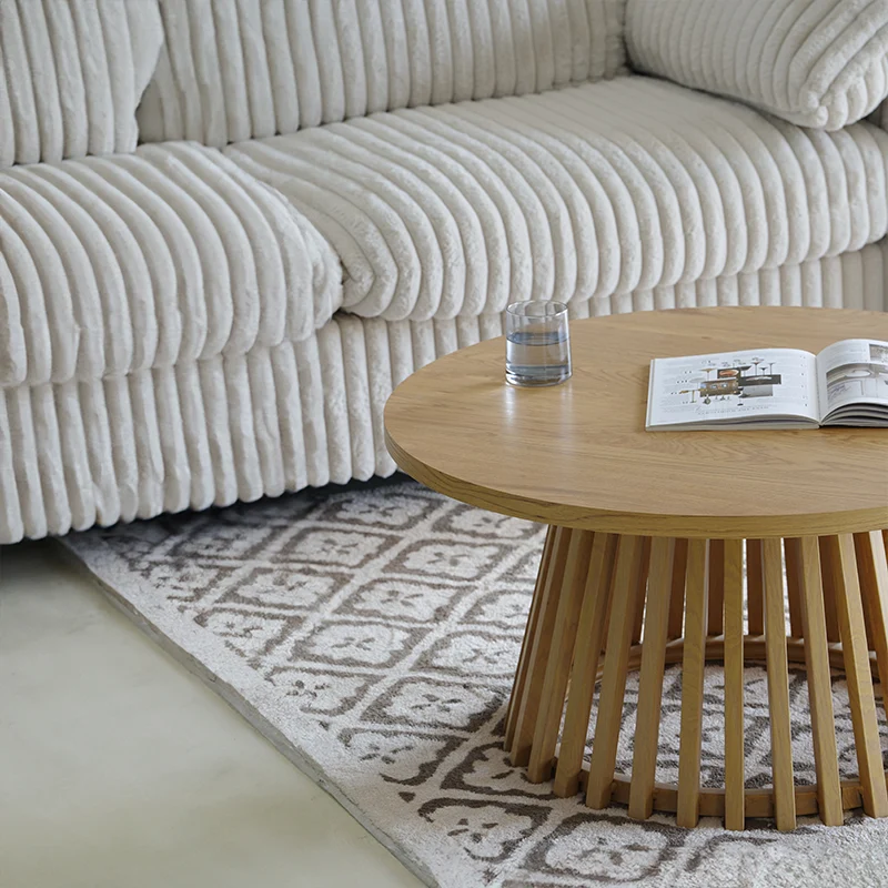 Table basse ronde Veronica S [Bois & Noir] [80 cm]