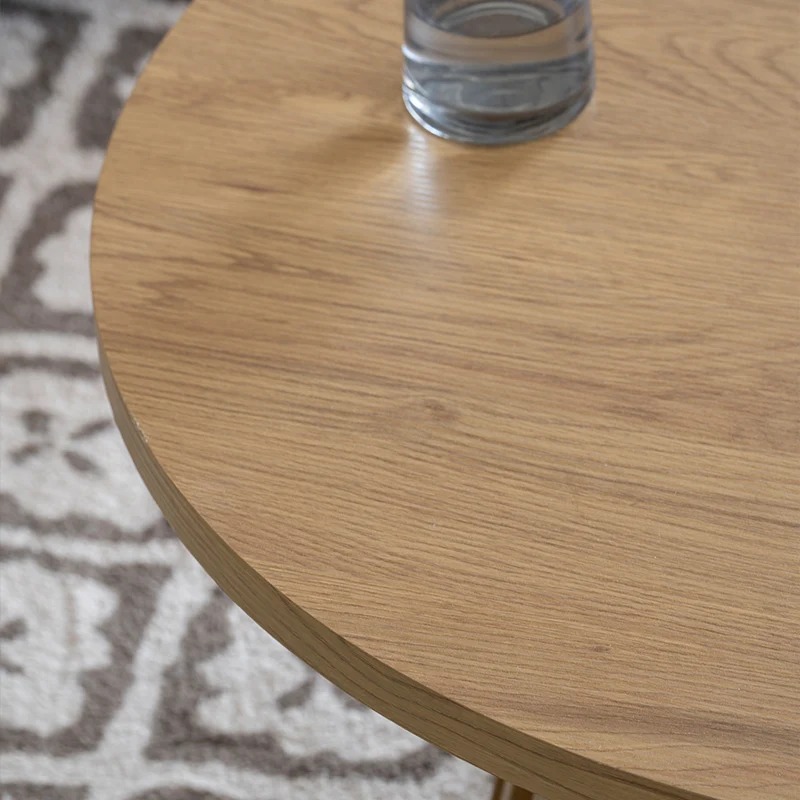Table basse ronde Veronica S [Bois & Noir] [80 cm]