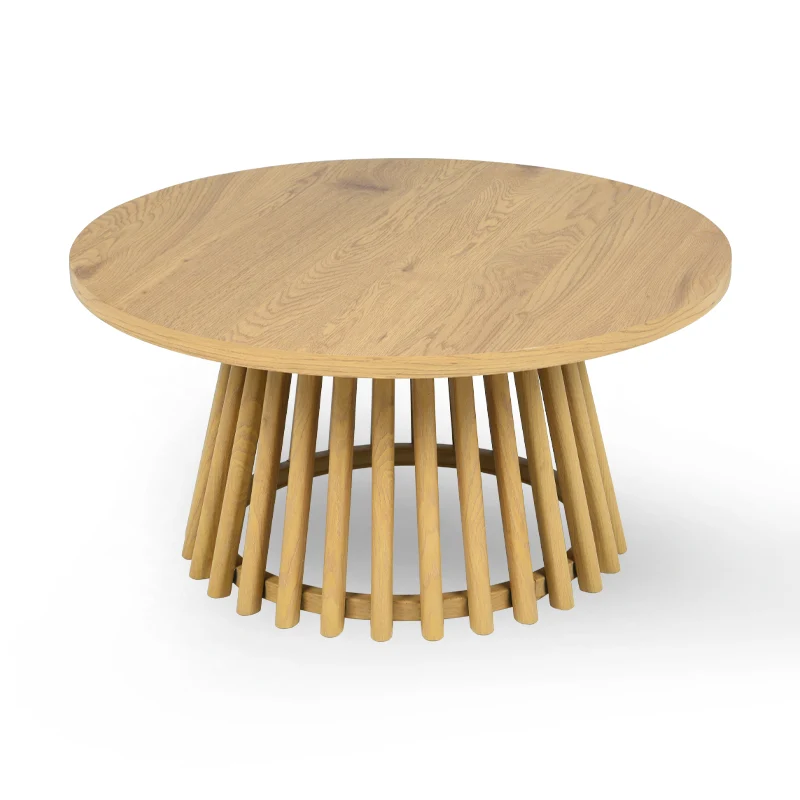 Table basse ronde Veronica S [Bois & Noir] [80 cm]