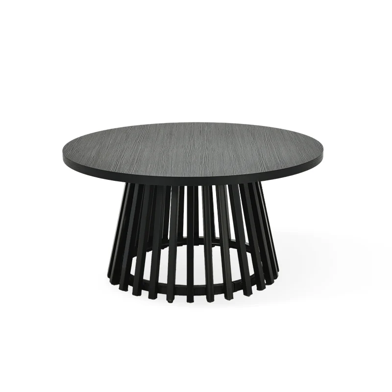 Table basse ronde Veronica S [Bois & Noir] [80 cm]