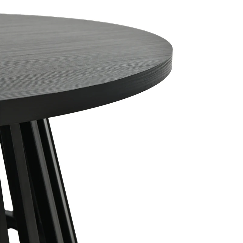 Table basse ronde Veronica S [Bois & Noir] [80 cm]