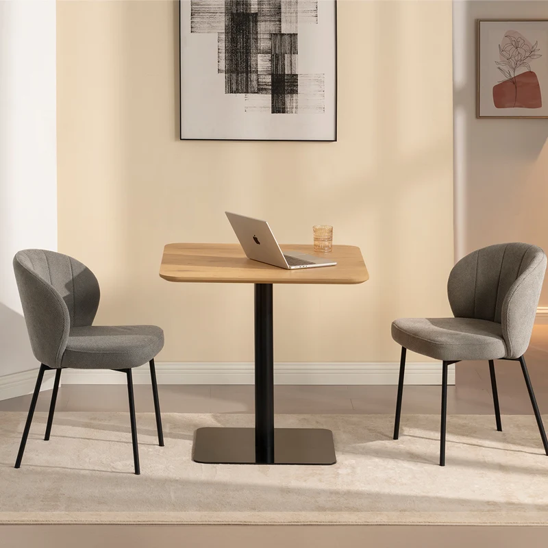 Table de salle à manger carrée Amara [Motif bois] [80 cm]
