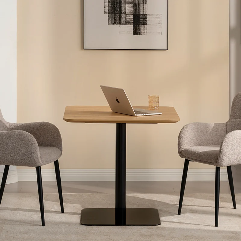 Table de salle à manger carrée Amara [Motif bois] [80 cm]