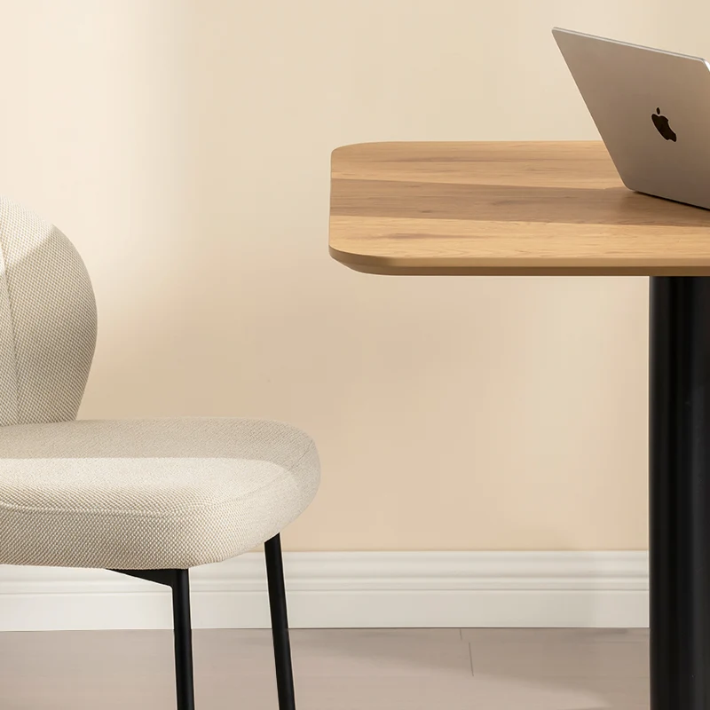 Table de salle à manger carrée Amara [Motif bois] [80 cm]