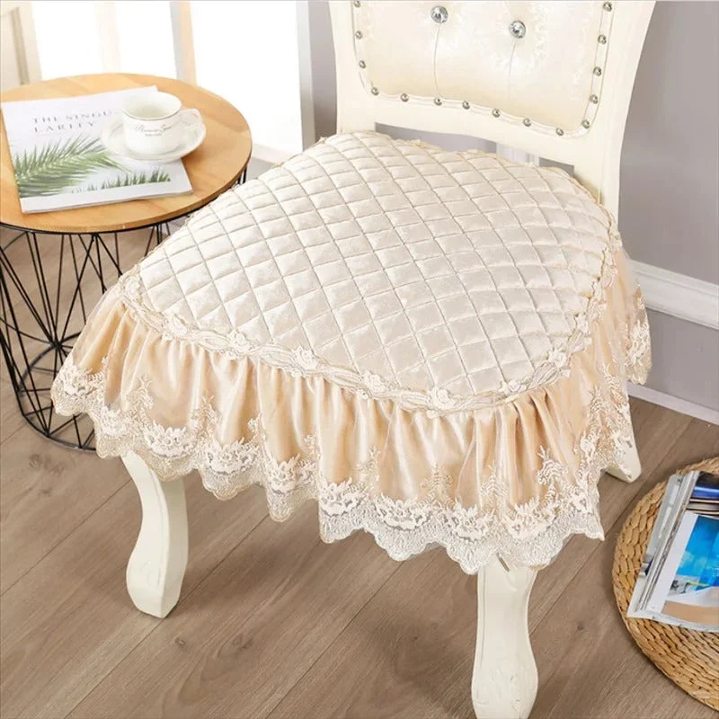 Galette de Chaise Beige dentelle