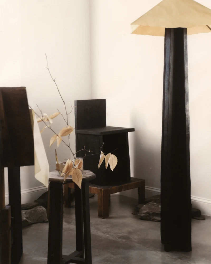 N V Oak Floor Lamp