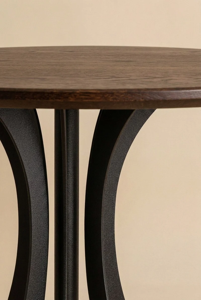 Fibonacci Dinning Table - Black and Solid Wood