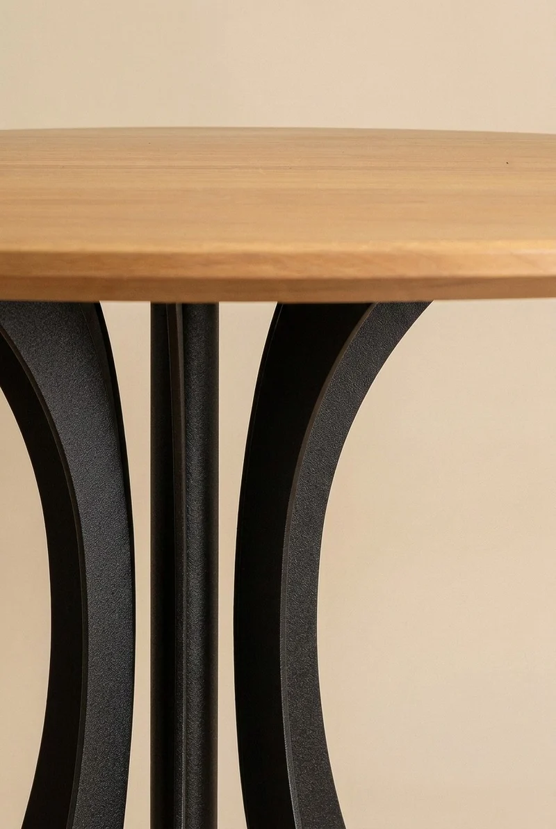 Fibonacci Dinning Table - Black and Solid Wood