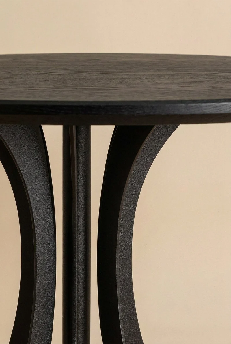 Fibonacci Dinning Table - Black and Solid Wood
