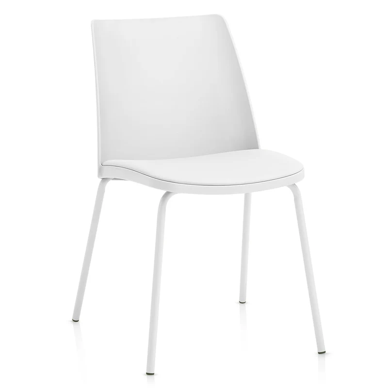 Chaise Résine Faux Cuir - Cosmo Blanc