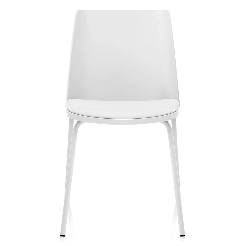 Chaise Résine Faux Cuir - Cosmo Blanc