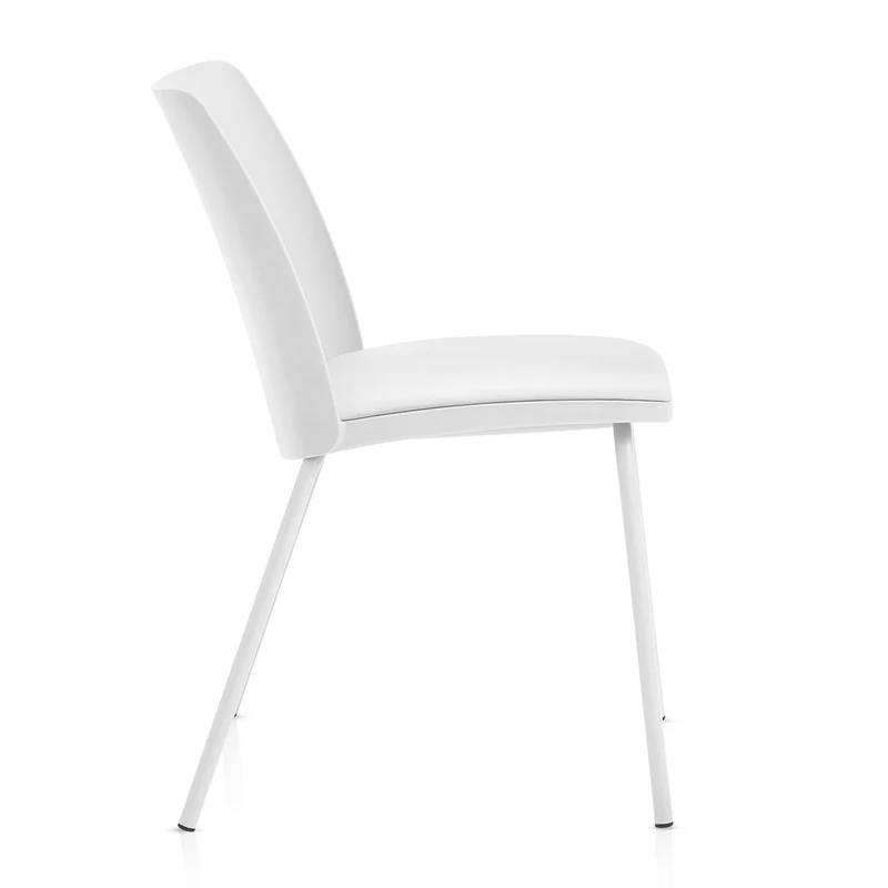 Chaise Résine Faux Cuir - Cosmo Blanc