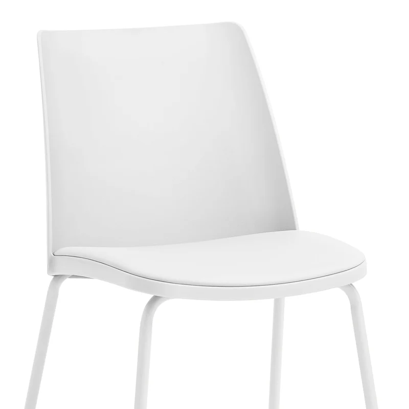 Chaise Résine Faux Cuir - Cosmo Blanc